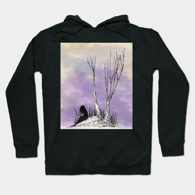 Purple Winter Loneliness Hoodie by SubtleSplit